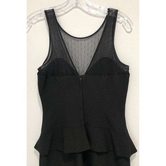 bebe Black Mesh Detailed Peplum Mini Dress - 4 - Picture 5 of 8